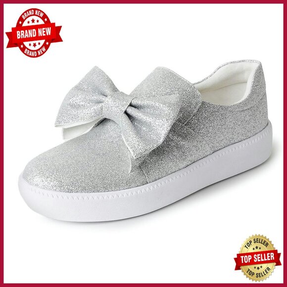 Platform Sneakers Slip On Bow Comfortable Vegan Women's Shoes